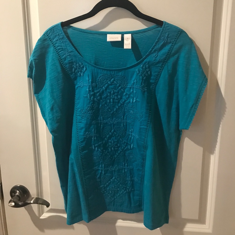 NWOT Chico’s turquoise top, size 1